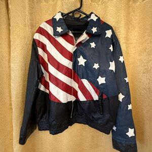 Men's American Flag Leather Jacket